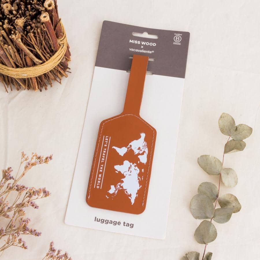 Bagagelabel bruin | Miss Wood