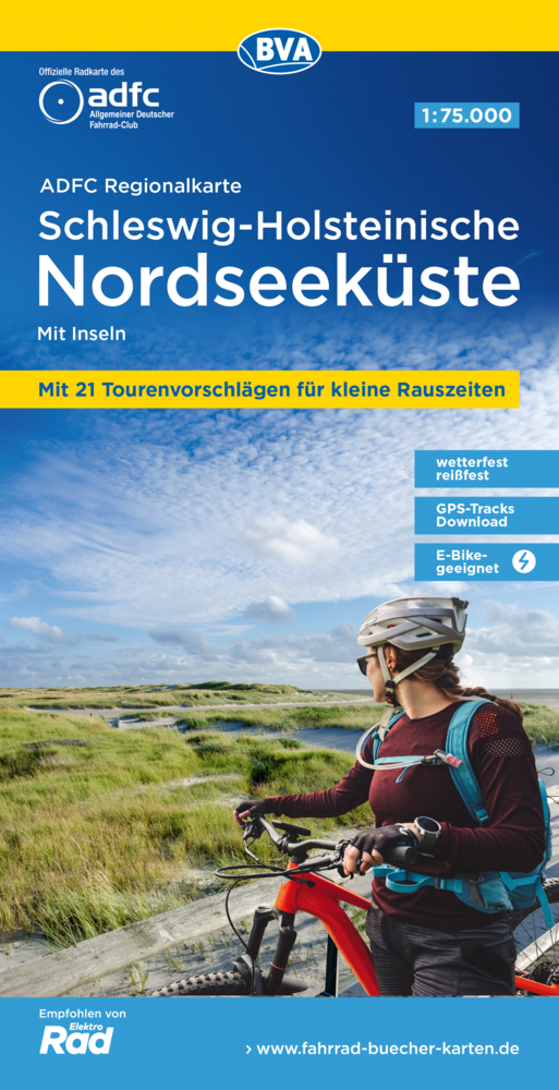 Fietskaart ADFC Regionalkarte Schleswig-Holsteinische Nordseeküste | B