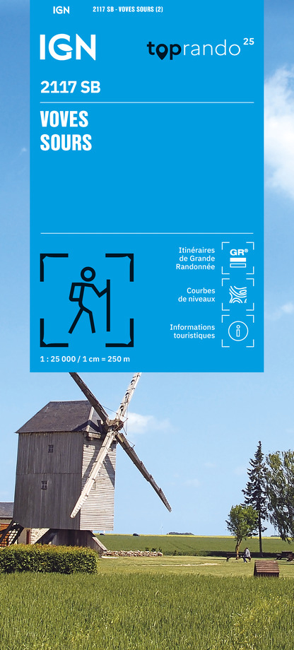 Wandelkaart 2117 SB - Serie Bleue Voves / Sours | IGN - Institut Géogr