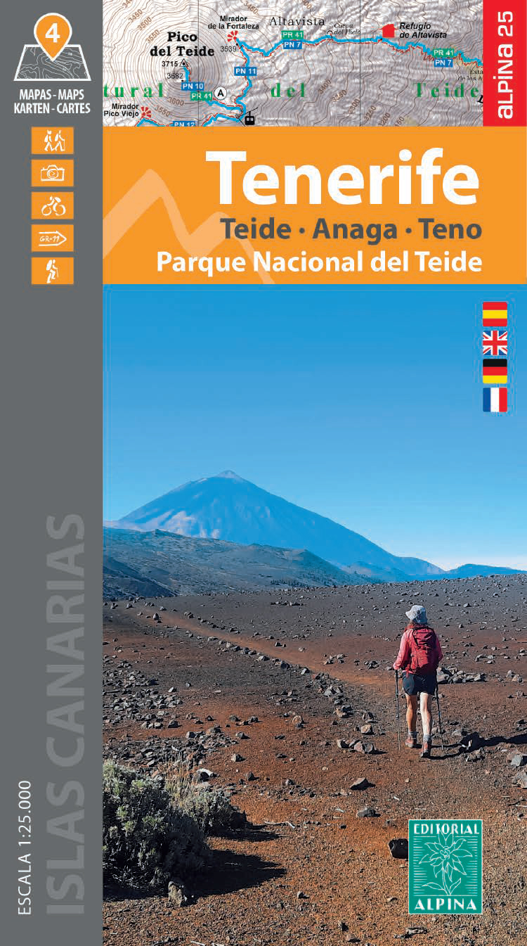 Wandelkaart Tenerife - PN Teide - Anaga - Teno 4 kaarten | Editorial A