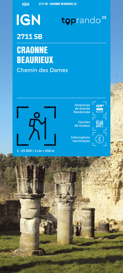 Wandelkaart 2711 SB - Serie Bleue Craonne / Beaurieux | IGN - Institut