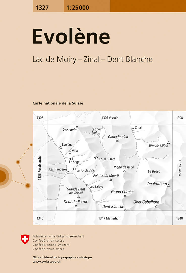 Online bestellen: Wandelkaart - Topografische kaart 1327 Evolène | Swisstopo