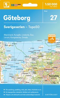 Topografische kaart – Wandelkaart 27 Sverigeserien Göteborg | Norstedts
