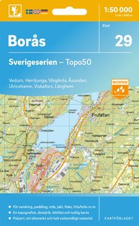 Topografische kaart – Wandelkaart 29 Sverigeserien Borås | Norstedts