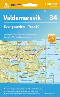 Topografische kaart – Wandelkaart 34 Sverigeserien Valdemarsvik | Norstedts