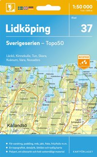 Topografische kaart – Wandelkaart 37 Sverigeserien Lidköping | Norstedts