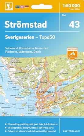 Topografische kaart – Wandelkaart 43 Sverigeserien Strömstad | Norstedts