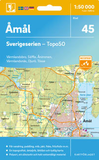 Topografische kaart – Wandelkaart 45 Sverigeserien Åmål | Norstedts