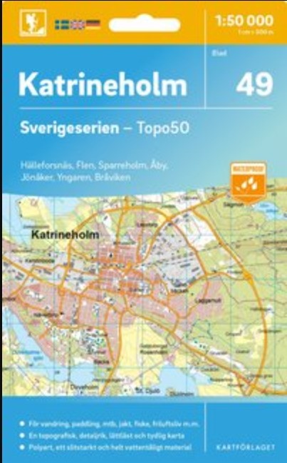Topografische kaart – Wandelkaart 49 Sverigeserien Katrineholm | Norstedts