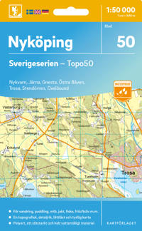 Topografische kaart – Wandelkaart 50 Sverigeserien Nyköping | Norstedts