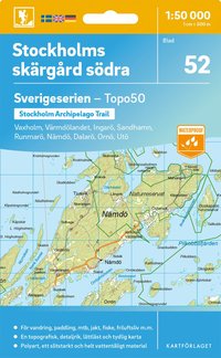 Topografische kaart – Wandelkaart 52 Sverigeserien Stockholms skärgård södra | Norstedts