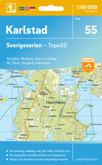 Wandelkaart – Topografische kaart 55 Sverigeserien Karlstad | Norstedts