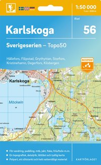Topografische kaart – Wandelkaart 56 Sverigeserien Karlskoga | Norstedts