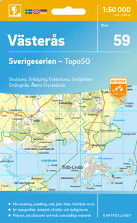 Wandelkaart – Topografische kaart 59 Sverigeserien Västerås | Norstedts