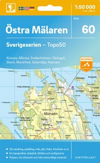 Wandelkaart – Topografische kaart 60 Sverigeserien Östra Mälaren | Norstedts