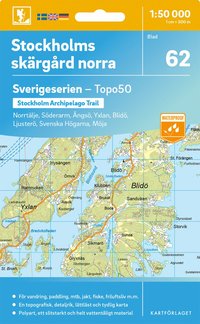 Wandelkaart – Topografische kaart 62 Sverigeserien Stockholms Skärgård norra | Norstedts