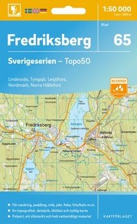 Wandelkaart – Topografische kaart 65 Sverigeserien Fredriksberg | Norstedts