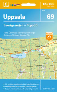 Wandelkaart – Topografische kaart 69 Sverigeserien Uppsala | Norstedts
