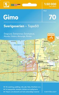 Wandelkaart – Topografische kaart 70 Sverigeserien Gimo | Norstedts