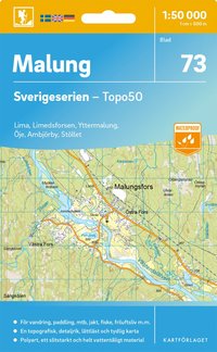 Wandelkaart – Topografische kaart 73 Sverigeserien Malung | Norstedts