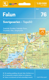 Wandelkaart – Topografische kaart 76 Sverigeserien Falun | Norstedts