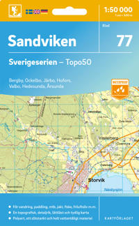 Wandelkaart – Topografische kaart 77 Sverigeserien Sandviken | Norstedts