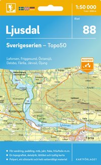 Wandelkaart – Topografische kaart 88 Sverigeserien Ljusdal | Norstedts