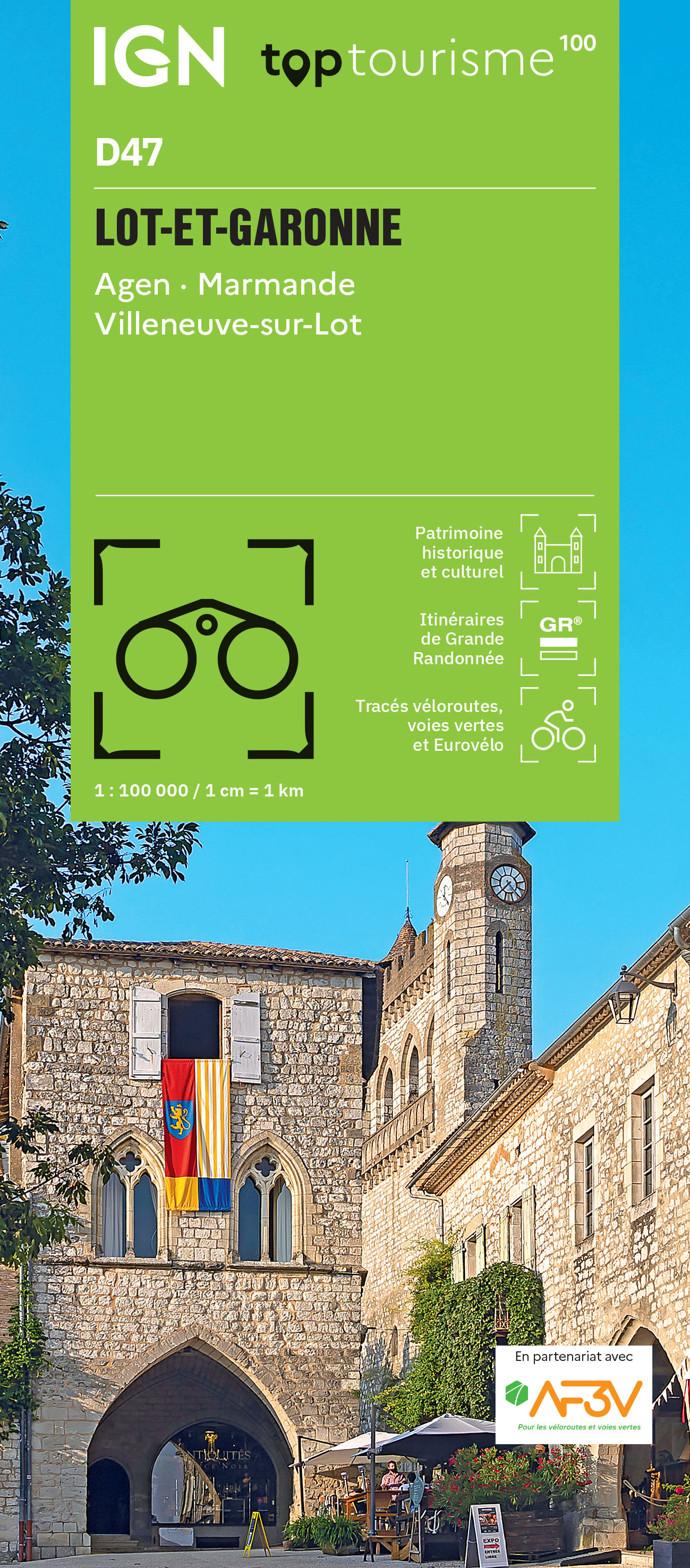 Fietskaart - Wegenkaart - landkaart D47 Top D100 Lot-et-Garonne | IGN