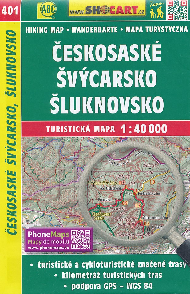 Online bestellen: Wandelkaart 401 Českosaské Švýcarsko, Šluknovsko Sächsische Schweiz, Böhmisches Niederland | Shocart
