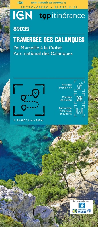 Wandelkaart 89035 Traversée des Calanques | IGN - Institut Géographiqu