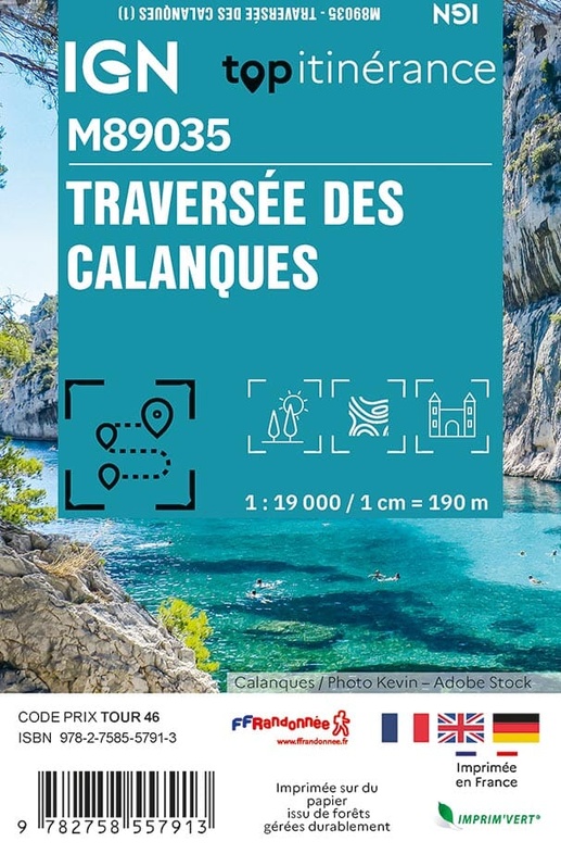 Wandelkaart 89035 Traversée des Calanques - Mini | IGN - Institut Géo