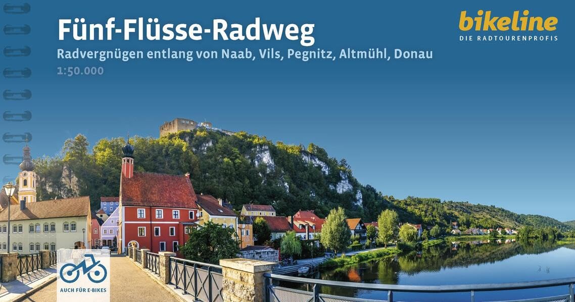 Fietsgids Bikeline Fünf – Flüsse Radweg entlang von Naab, Vils, Pegnitz, Altmühl, Donau | Esterbauer