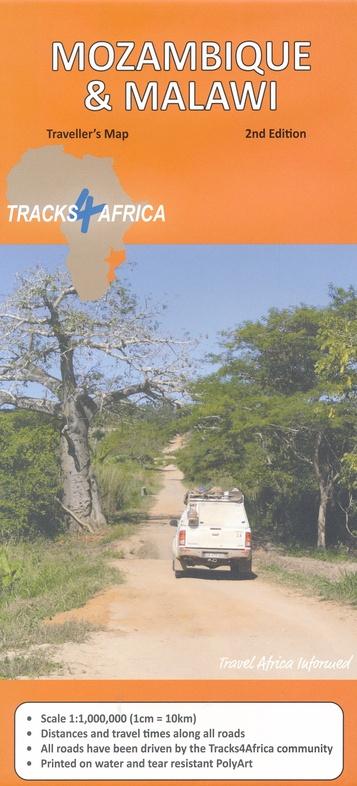 Wegenkaart – landkaart Mozambique & Malawi | Tracks4Africa