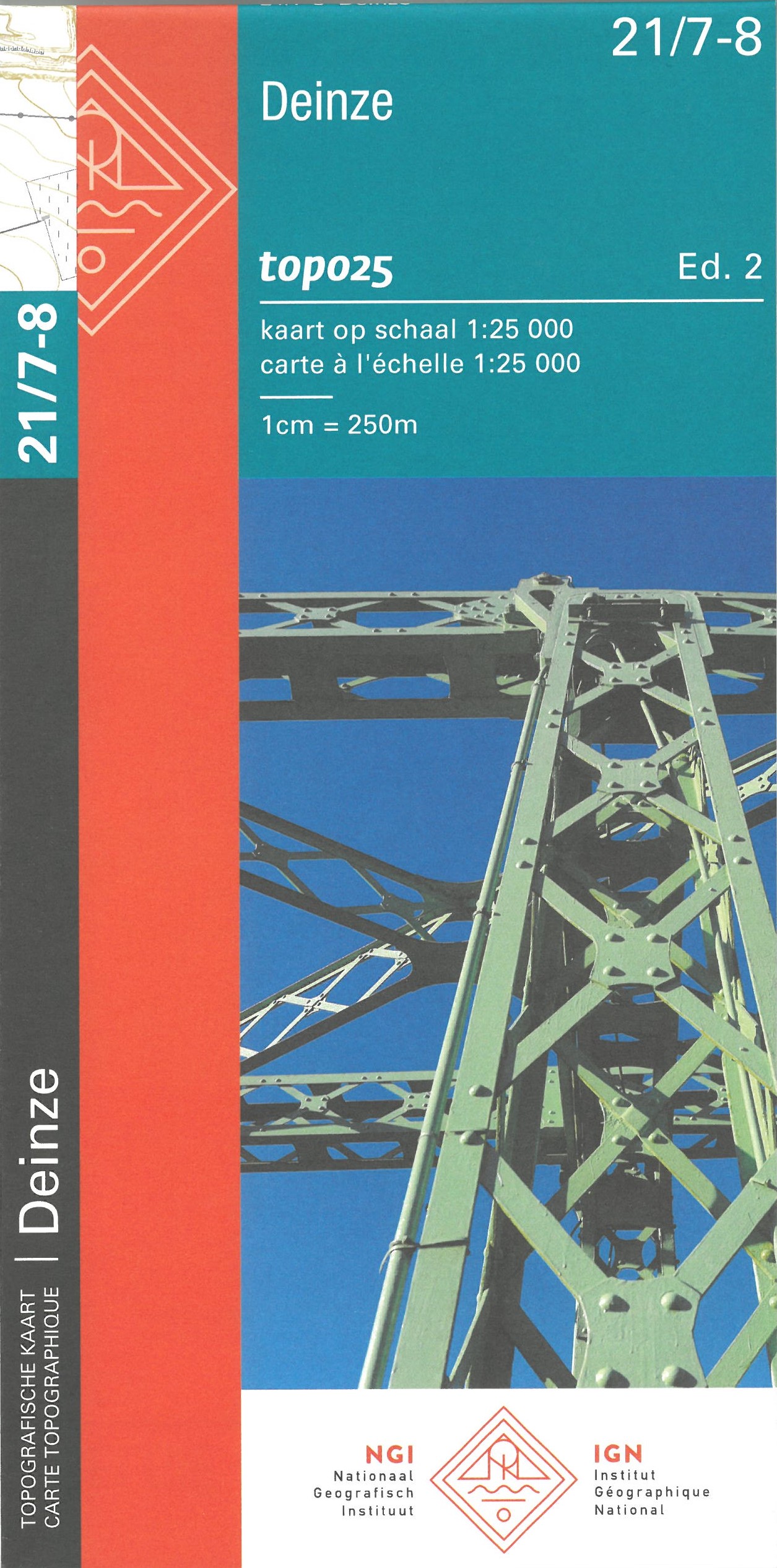 Online bestellen: Topografische kaart - Wandelkaart 21/7-8 Topo25 Deinze | NGI - Nationaal Geografisch Instituut