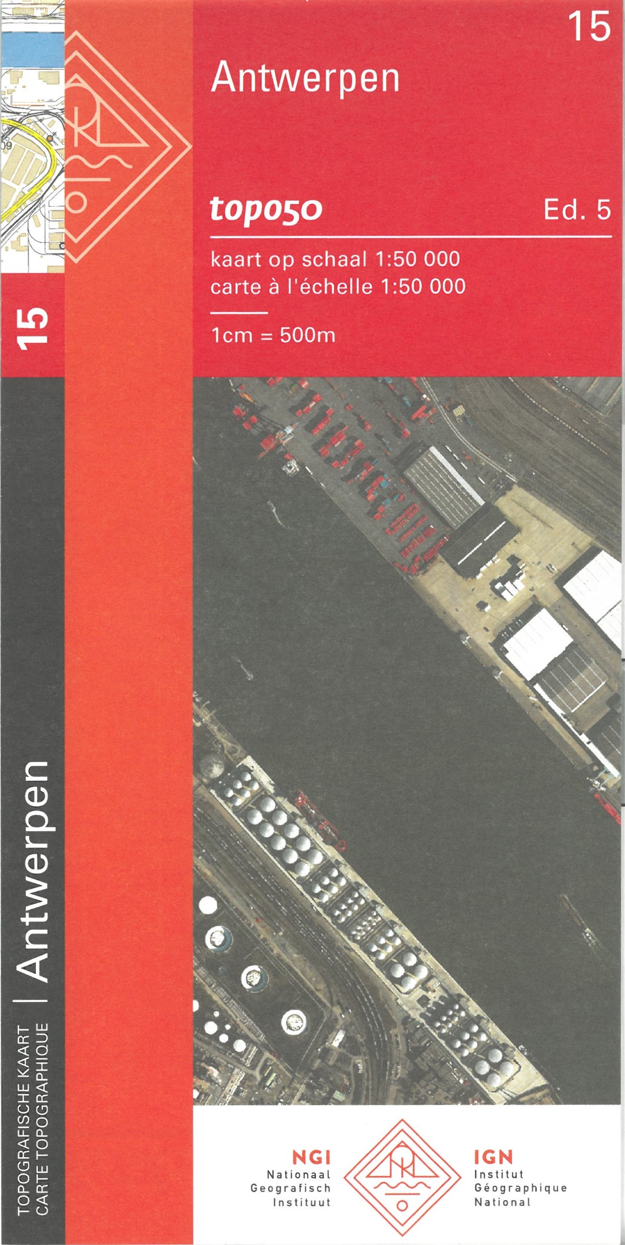 Online bestellen: Topografische kaart - Wandelkaart 15 Topo50 Antwerpen | NGI - Nationaal Geografisch Instituut