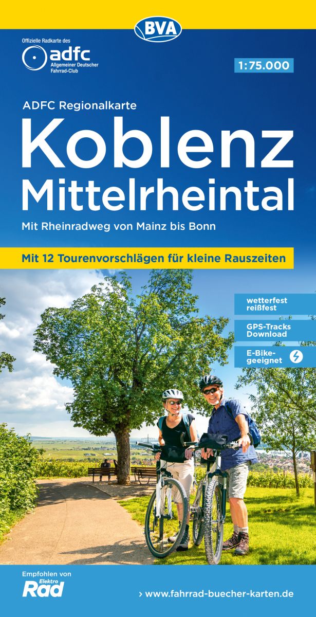 Fietskaart ADFC Regionalkarte Koblenz / Mittelrheintal | BVA BikeMedia