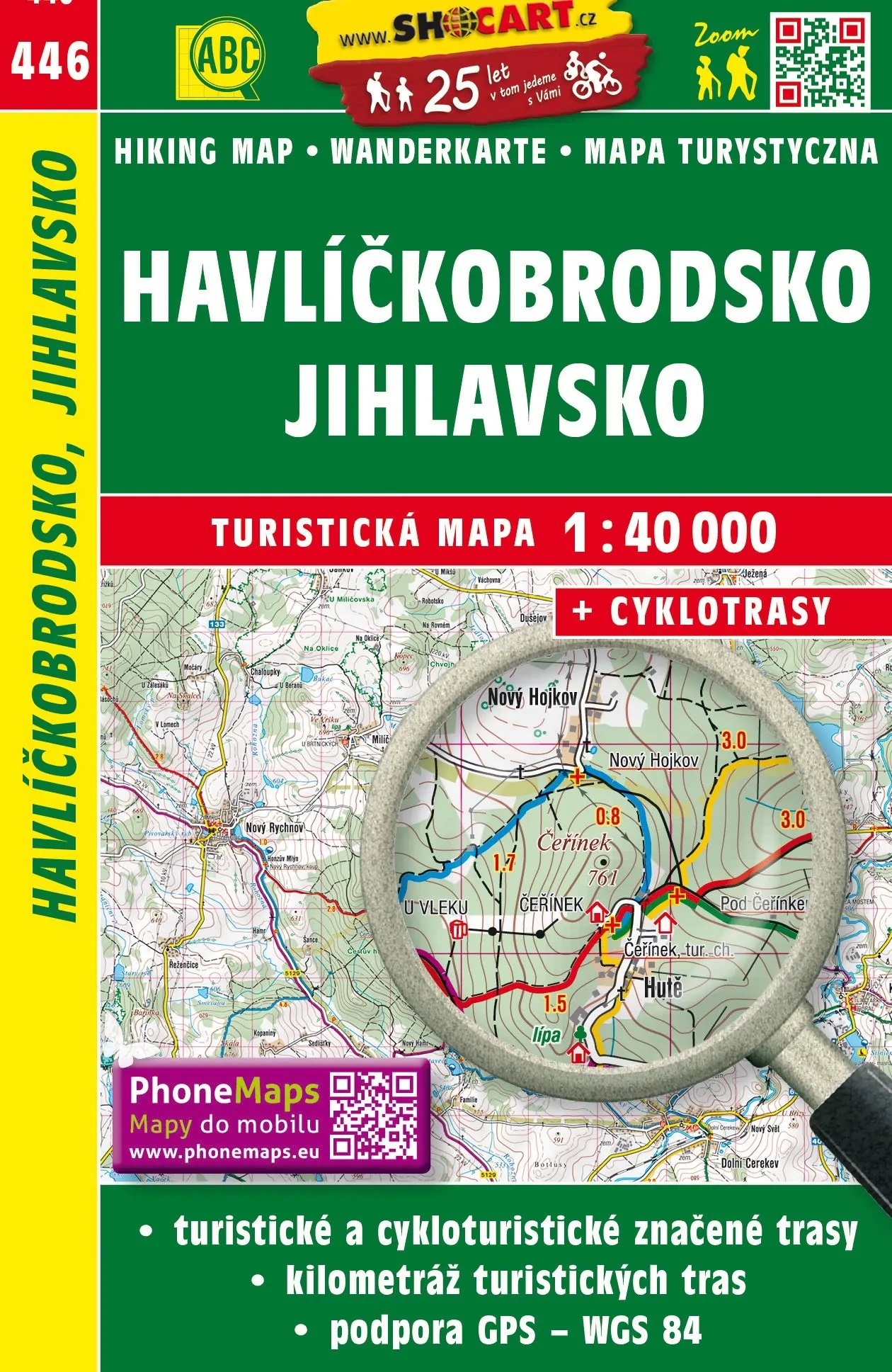 Online bestellen: Wandelkaart 446 Havlíčkobrodsko, Jihlavsko | Shocart