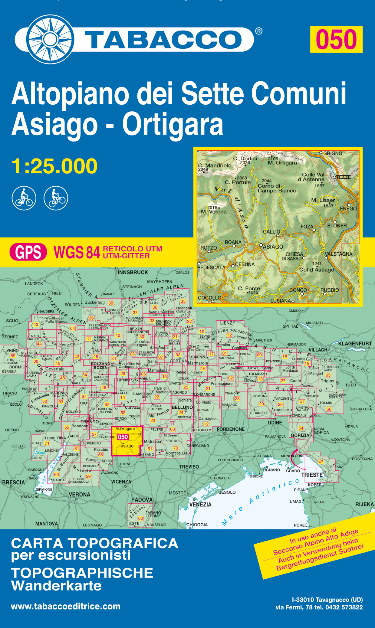 Wandelkaart 050 Altopiano dei Sette Comuni - Asiago - Ortigara | Tabac