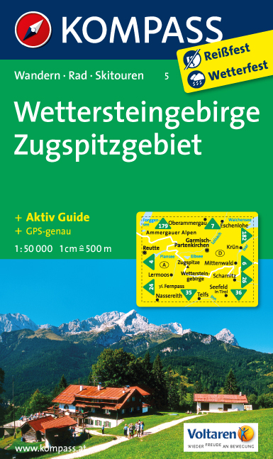 Wandelkaart 5 Wettersteingebirge - Zugspitzgebiet | Kompass 5 | 