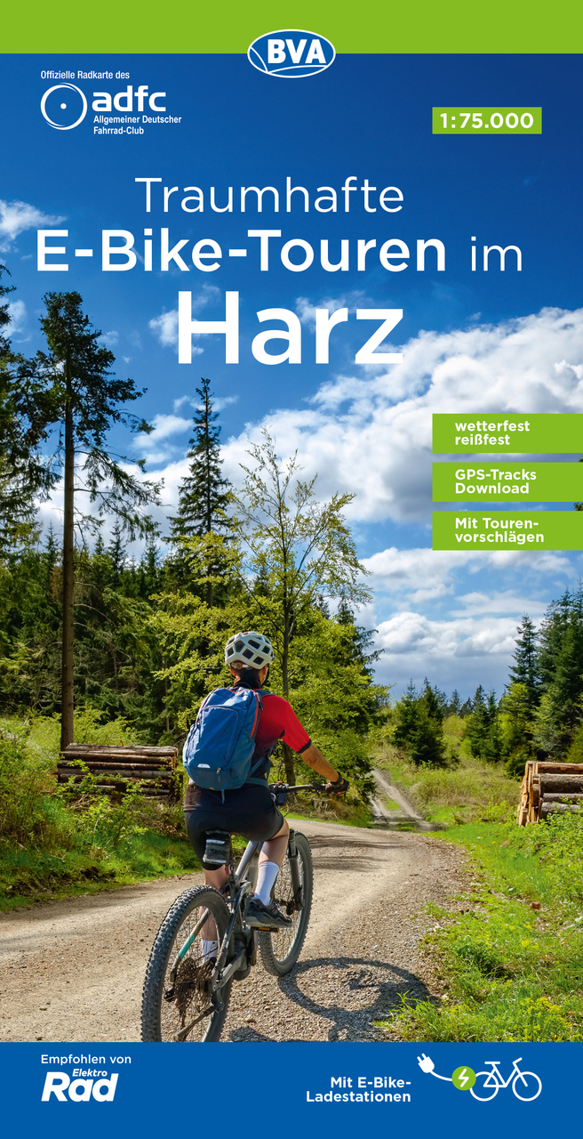 Fietskaart ADFC Regionalkarte Traumhafte E-Bike-Touren im Harz | BVA B