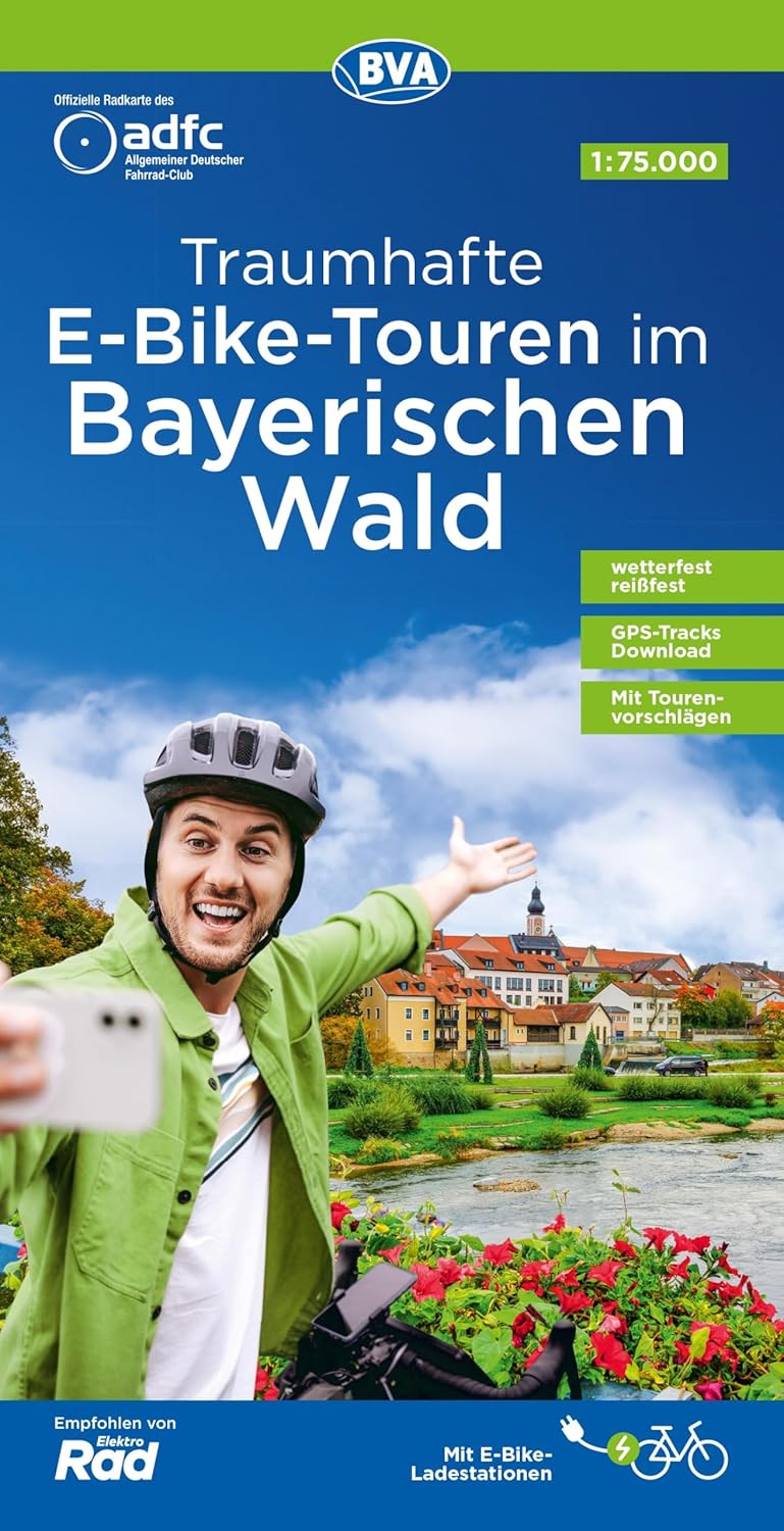 Fietskaart ADFC Regionalkarte Bayerischer Wald | Traumhafte E-Bike-Touren im Bayerischen Wald | BVA BikeMedia