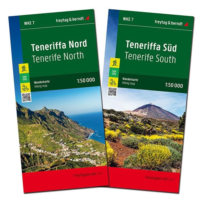Wandelkaart - Wegenkaart - landkaart WKE7 Tenerife Noord + Zuid | Frey