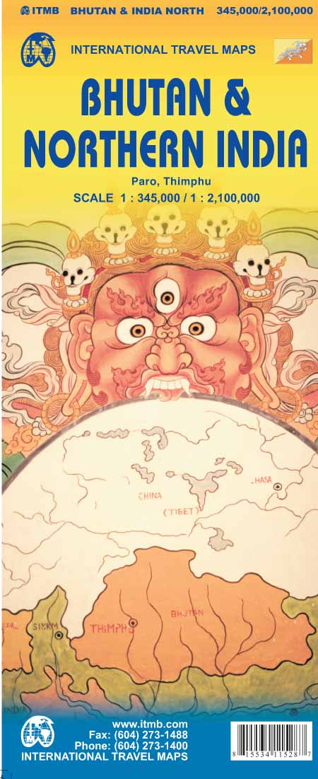 Wegenkaart - landkaart Bhutan &amp; Northern India | ITMB | 