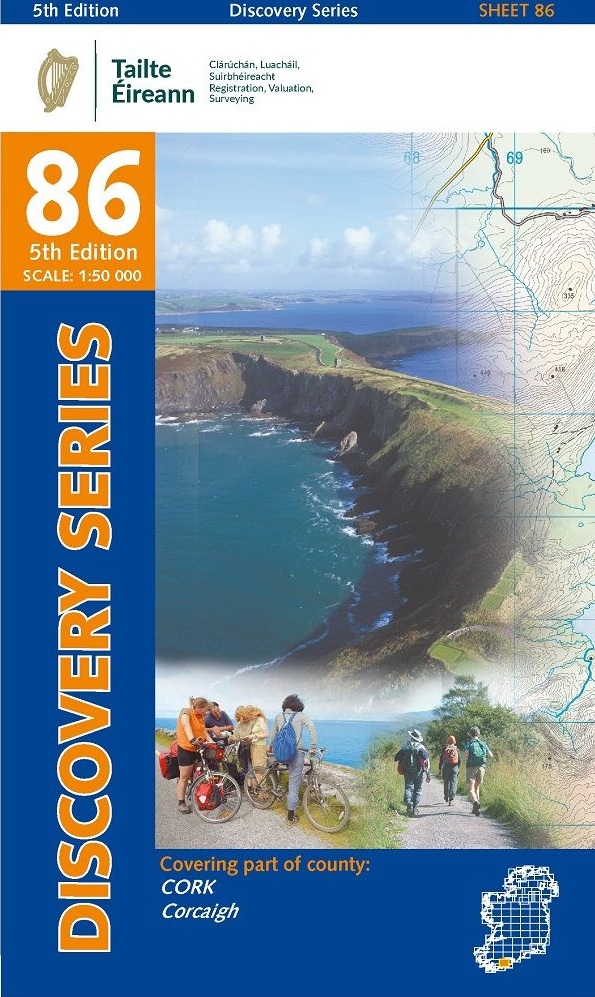 Topografische kaart – Wandelkaart 86 Discovery Cork (Bandon) | Ordnance Survey Ireland