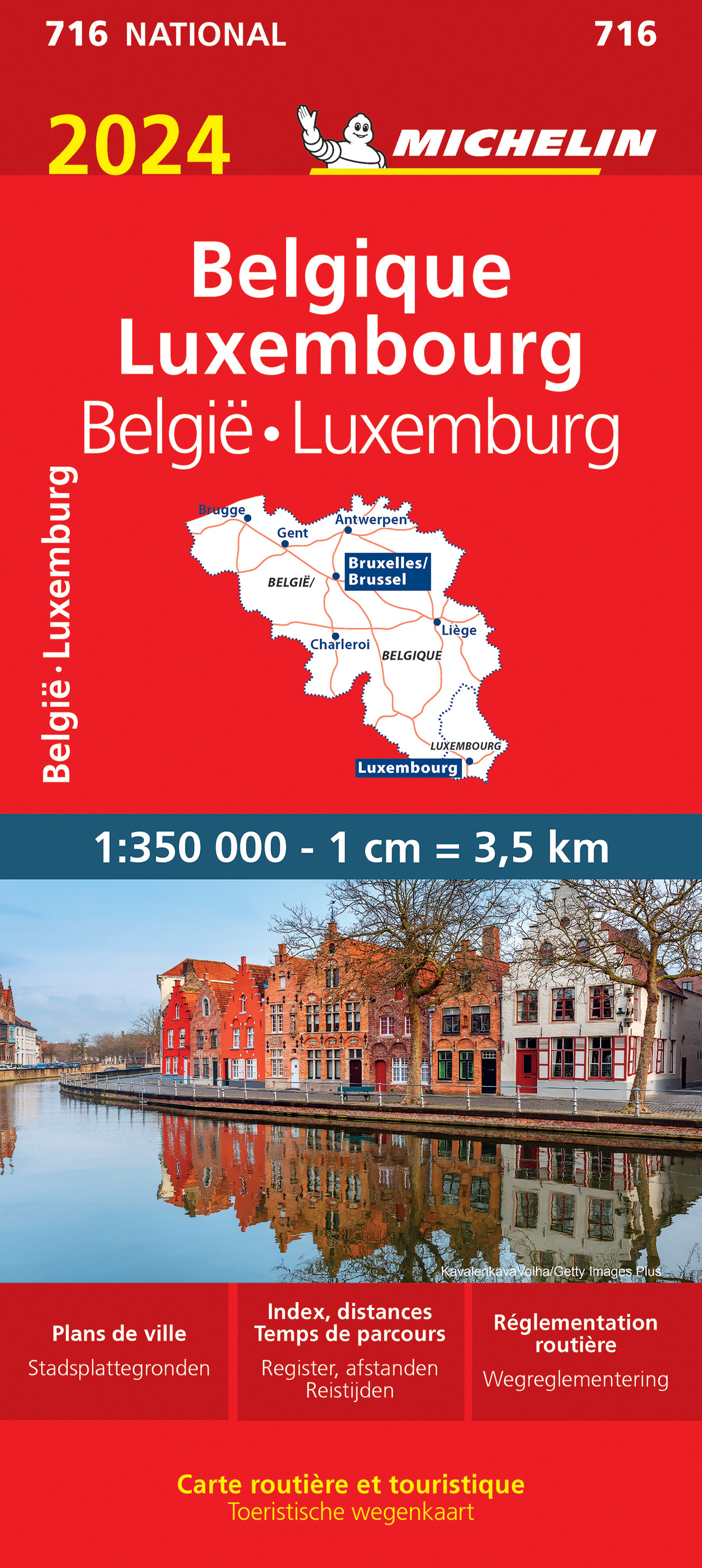 Online bestellen: Wegenkaart - landkaart 716 Belgie en Luxemburg 2024 | Michelin