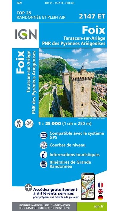 Wandelkaart 2147ET Foix | IGN - Institut Géographique National