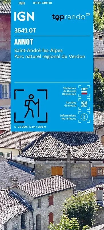 Topografische kaart - Wandelkaart 3541OT Annot | IGN - Institut Géogra