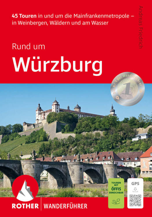 Wandelgids Hikeline Würzburg (wf) 42T GPS Weinbergen,Wäldern und am Wa
