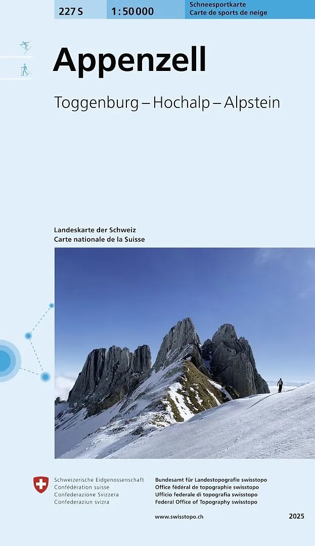 Toerskikaart 227S Appenzell | Swisstopo