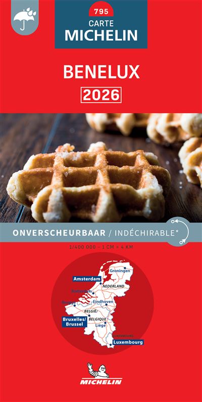 Wegenkaart - landkaart 795 Benelux 2026 (Onverscheurbaar) | Michelin